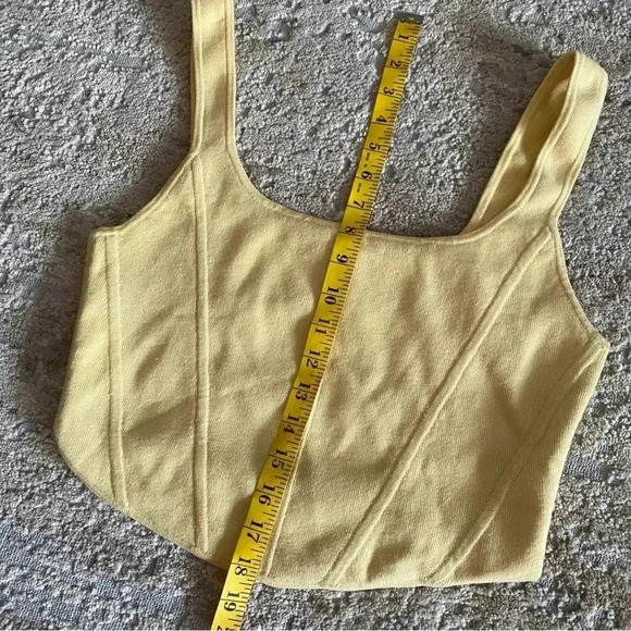 Aritzia Wilfred Natalie Knit Bustier Tank Top Crop Wheat Yellow: XL - Picture 8 of 9